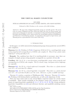 Arxiv:1204.2810V1 [Math.GT] 12 Apr 2012