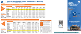 2013 All-Star Game & Events Train Service