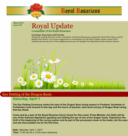 ROYAL UPDATE from the Royal Rosarians Reply: Norbmur@Comcast.Net