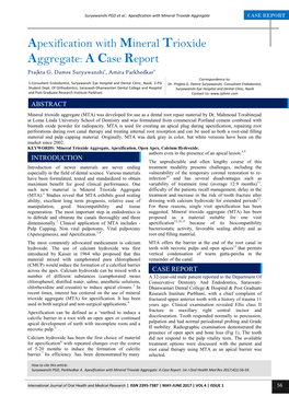 Apexification with Mineral Trioxide Aggregate: a Case Report Prajkta G