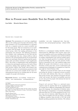 How to Present More Readable Text for People with Dyslexia