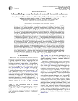 Carbon and Hydrogen Isotope Fractionation by Moderately Thermophilic Methanogens