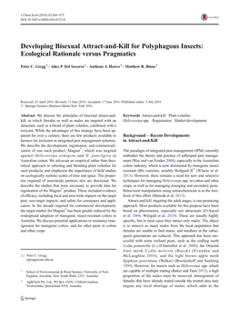 Developing Bisexual Attract-And-Kill for Polyphagous Insects: Ecological Rationale Versus Pragmatics