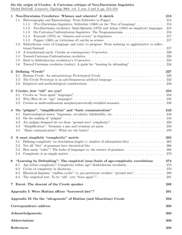 On the Origin of Creoles: a Cartesian Critique of Neo-Darwinian Linguistics Michel Degraﬀ, Linguistic Typology 2001, Vol