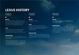 Lexus History 1983 1989 1990