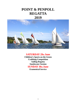 Point & Penpoll Regatta 2019