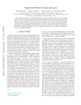 Arxiv:2006.03086V2 [Quant-Ph] 12 Nov 2020