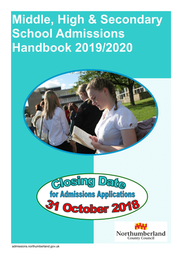 Admissions Handbook 2019/2020