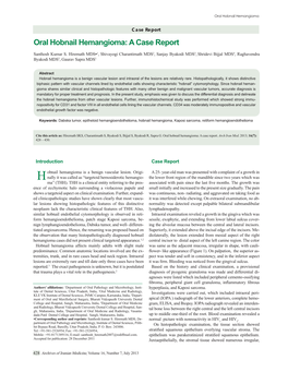 Oral Hobnail Hemangioma: a Case Report