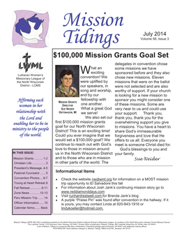 100000 Mission Grants Goal