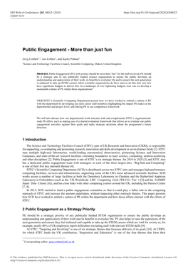 Public Engagement - More Than Just Fun