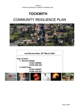 Tockwith Community Resilience Plan