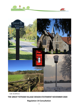 THE GREAT TOTHAM VILLAGE DESIGN STATEMENT NOVEMBER 2020 Regulation 14 Consultation 1