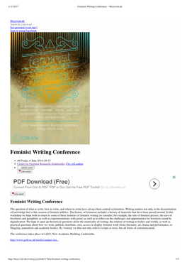 Feminist Writing Conference – Heyevent.Uk