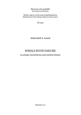 Somali State Failure