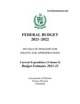 Budget Estimates 2021-22