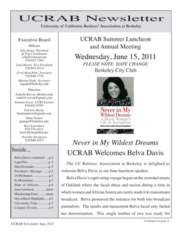 UCRAB Newsletter University of California Retirees’ Association at Berkeley