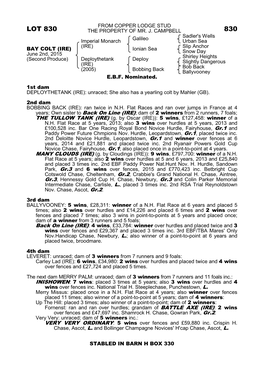 Lot 830 the Property of Mr