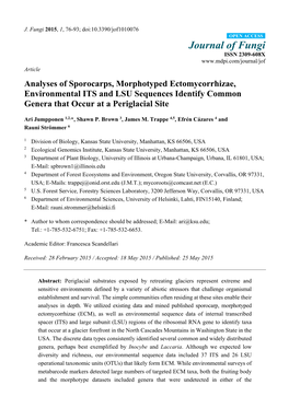 Analyses of Sporocarps, Morphotyped Ectomycorrhizae, Environmental ITS and LSU Sequences Identify Common Genera That Occur at a Periglacial Site