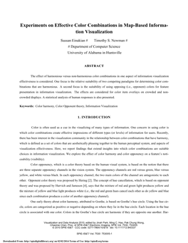 Experiments on Effective Color Combinations in Map-Based Informa- Tion Visualization