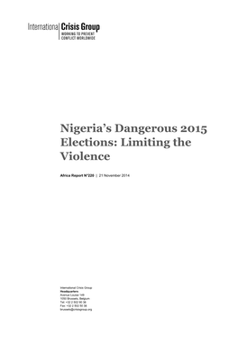 Nigeria's Dangerous 2015 Elections