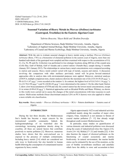 (Osilinus) Turbinatus (Gastropod, Trochidae) in the Eastern Algerian Coast