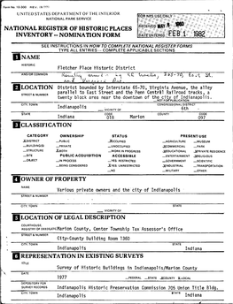 National Register of Historic Places Inventory - Nomination Form