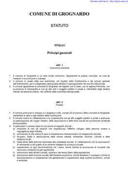 Statuto Comunale; B) Regolamento Del Consiglio Comunale; C) Piano Regolatore Generale E Strumenti Urbanistici Attuativi; 3