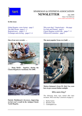 NEWSLETTER July 2000 Editor: Neil Millward