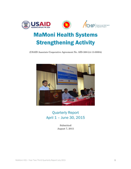 Mamoni Health Systems Strengthening Activity