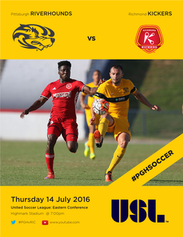 Thursday 14 July 2016 United Soccer League: Eastern Conference Highmark Stadium @ 7:00Pm