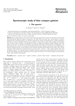 Spectroscopic Study of Blue Compact Galaxies