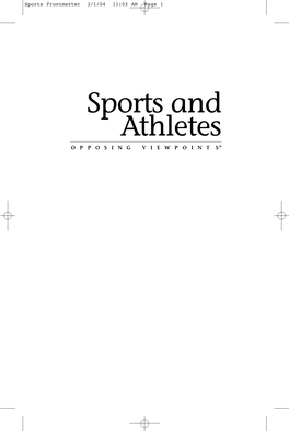 Sports Frontmatter 3/1/04 11:03 AM Page 1 Sports Frontmatter 3/1/04 11:03 AM Page 2