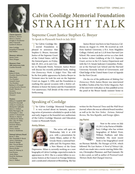 Calvin Coolidge Memorial Foundation STRAIGHT TALK