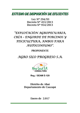 Explotación Agropecuaria, Cría – Engorde De Porcinos Y Piscicultura, Ambos Para Autoconsumo”