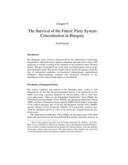 Party System Concentration in Hungary