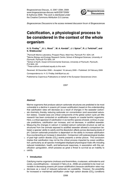 Calcification, a Physiological Process to Be Considered in the Context Of