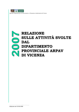 Relazione Sulle Attività Svolte Dal Dipartimento