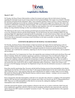 2017 Legislative Bulletin Archive