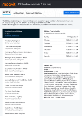 33X Bus Time Schedule & Line Route