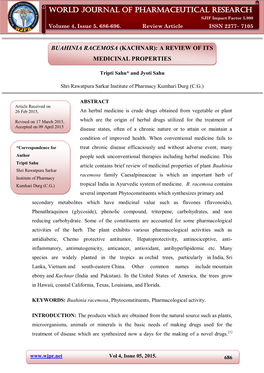 World Journal of Pharmaceutical Research Tripti Et Al