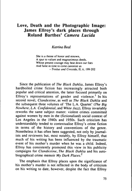 James Ellroy's Dark Places Through Roland Barthes' Camera Lucida