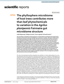 The Phyllosphere Microbiome of Host Trees Contributes More Than Leaf