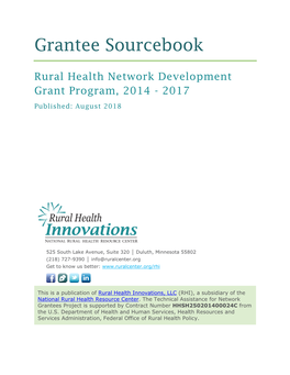 Grantee Sourcebook: Rural Health Network Development Grant