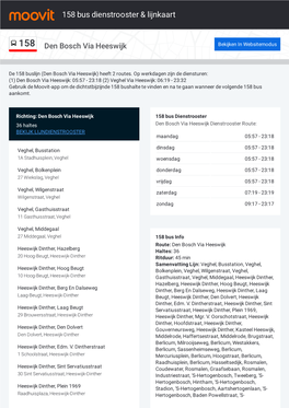 158 Bus Dienstrooster & Lijnroutekaart