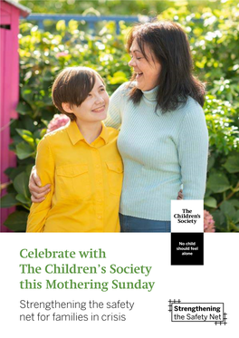 Celebrate with the Children's Society This Mothering Sunday