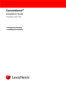 Concordance® Installation Guide Concordance, Version 10.22