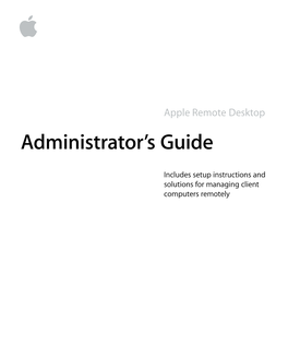 Apple Remote Desktop Administrator's Guide