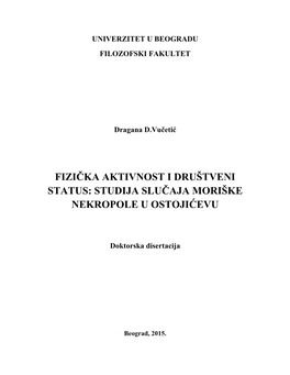 Studija Slučaja Moriške Nekropole U Ostojićevu