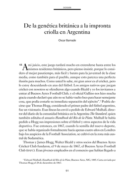 De La Genética Británica a La Impronta Criolla En Argentina